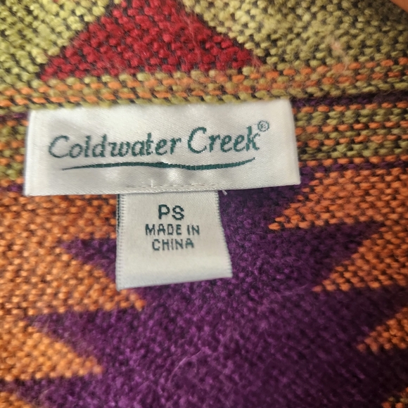 Coldwater Creek Vibrant Southwestern Blazer PS Vintage Tapestry Orange Purple - Picture 3 of 14